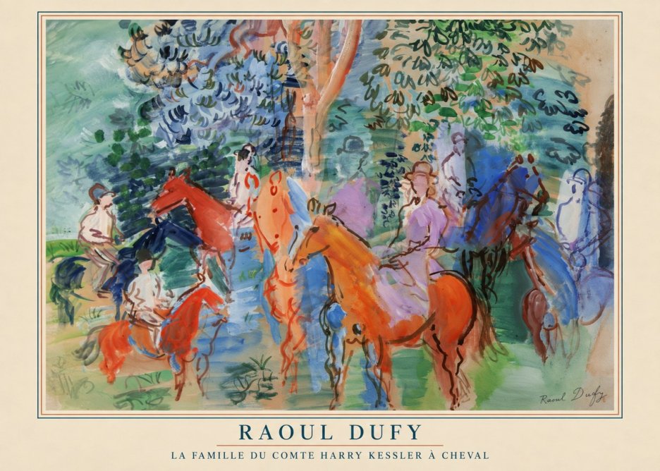 Raoul Dufy La Famille Du Comte Harry Kessler À Cheval No4 - Poster