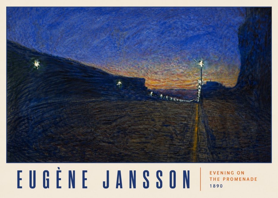 Eugène Jansson Evening on the Promenade No4 - Poster