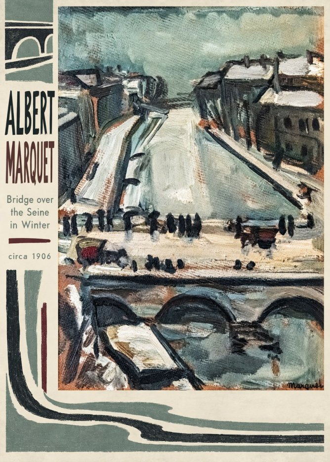Albert Marquet Bridge over the Seine in Winter No3 - Poster