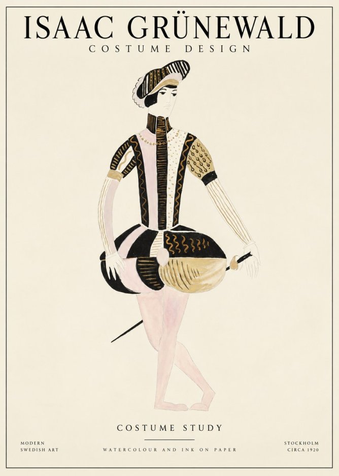 Isaac Grünewald Costume Study VI No1 - Poster