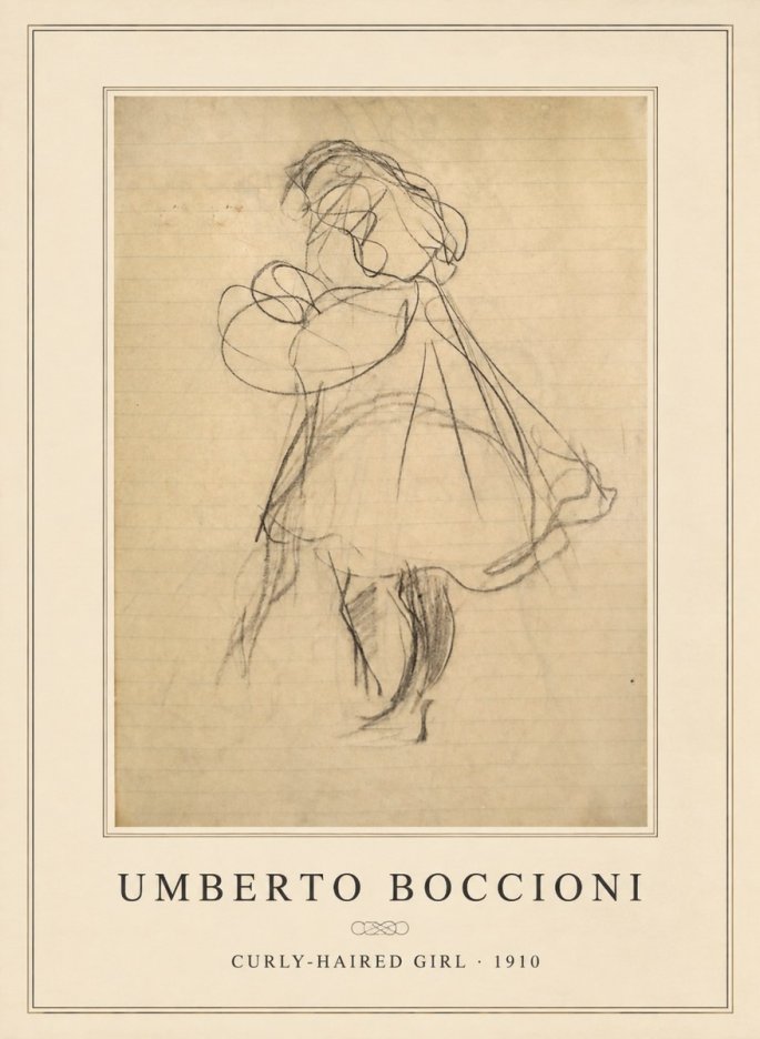 Umberto Boccioni Curly-haired Girl No6 - Poster