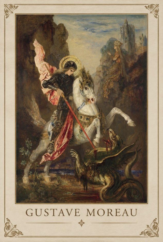 Gustave Moreau Saint George and the Dragon No3 - Poster