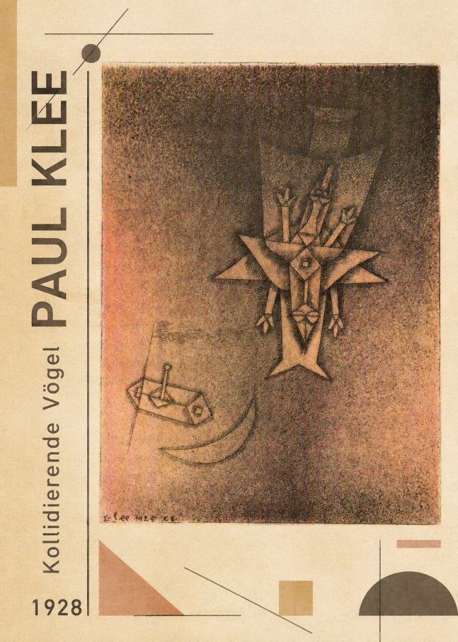 Paul Klee Kollidierende Vögel No2 - Poster