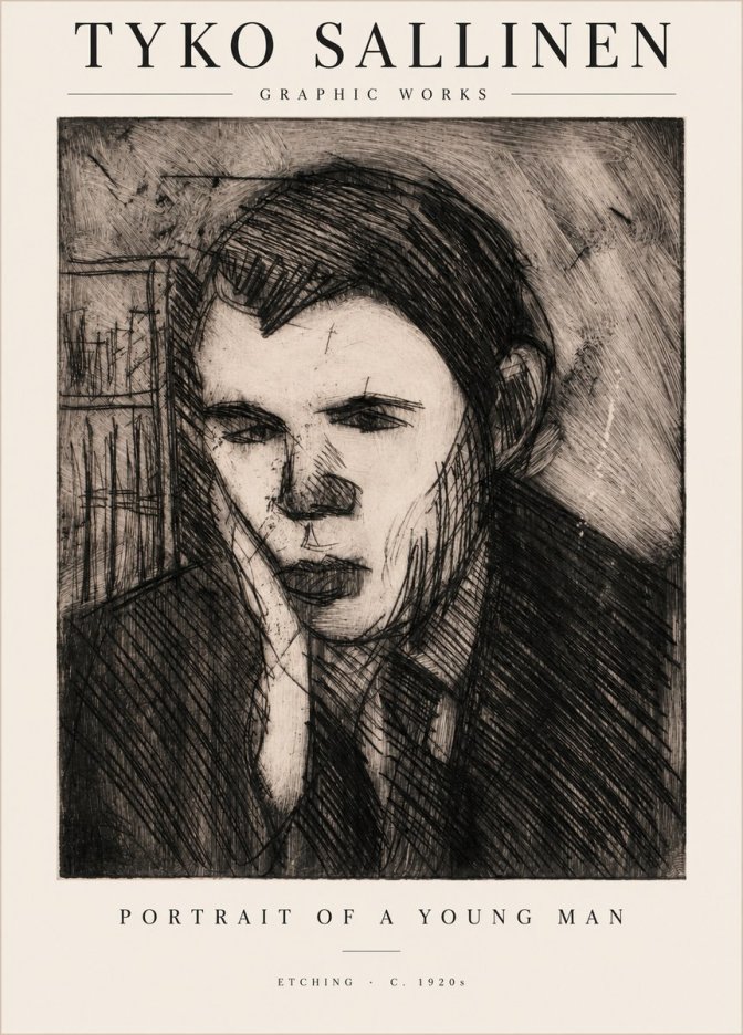 Tyko Sallinen Portrait of a Young Man No1 - Poster
