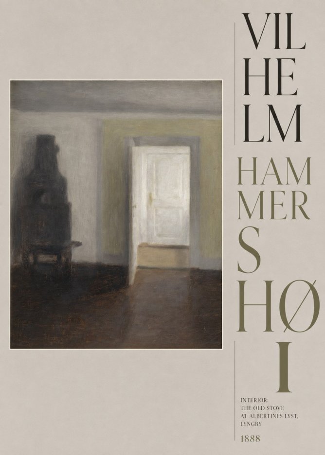 Vilhelm Hammershøi Interior: the Old Stove at Albertines Lyst, Lyngby No5 - Poster