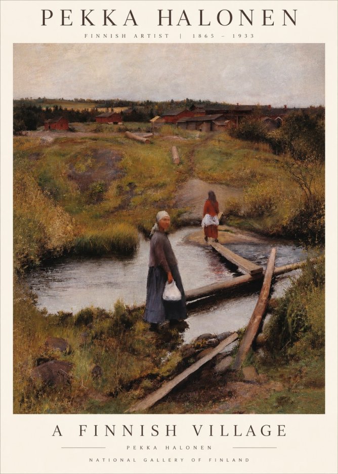 Pekka Halonen A Finnish Village No1 - Poster