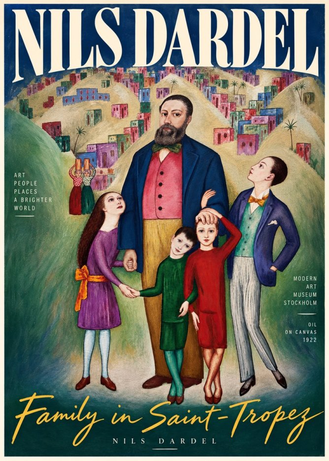 Nils Dardel Family in Saint-tropez No4 - Poster