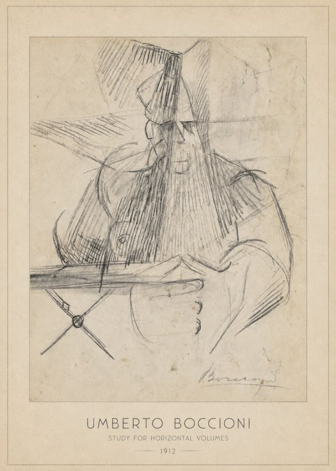 Umberto Boccioni Study for Horizontal Volumes No6 - Poster