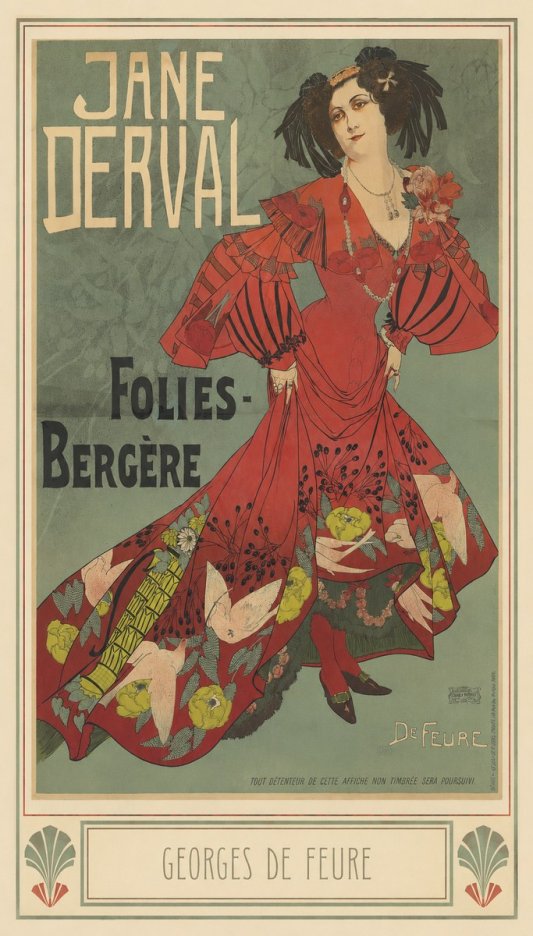 Georges de Feure Jane Derval - Folies-bergère III No3 - Poster