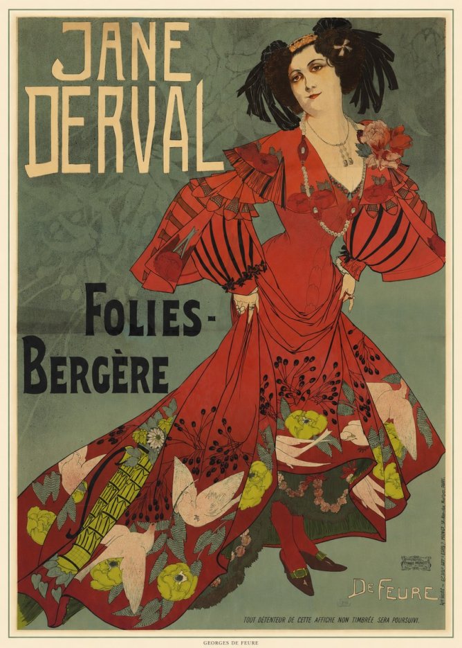 Georges de Feure Jane Derval - Folies-bergère III No5 - Poster