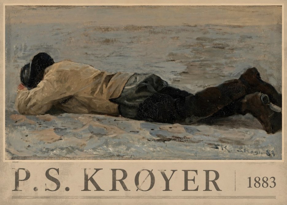 P.S. Krøyer Fisherman Lying on the Beach No3 - Poster