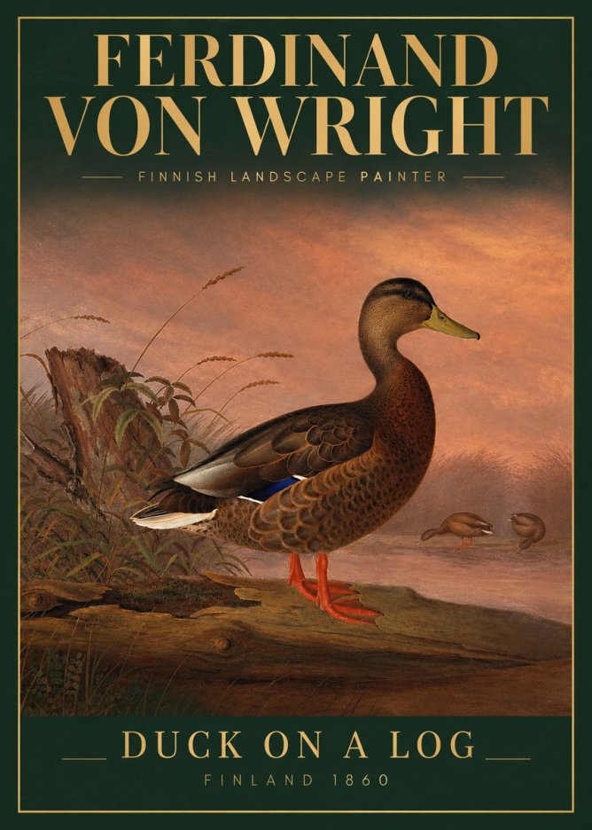 Ferdinand von Wright Wild Duck No4 - Poster