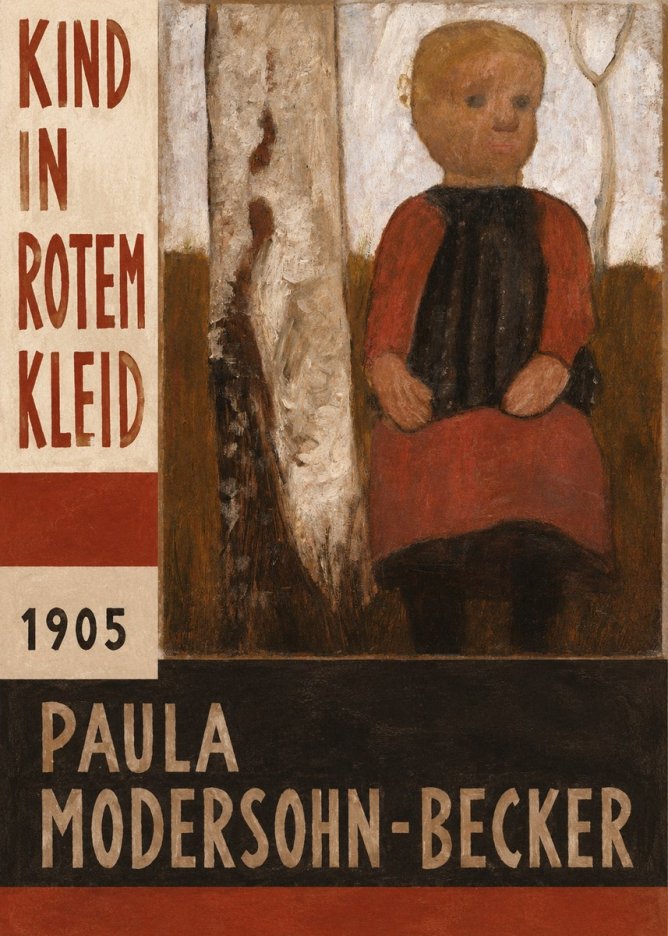Paula Modersohn-Becker Kind in Rotem Kleid No6 - Poster