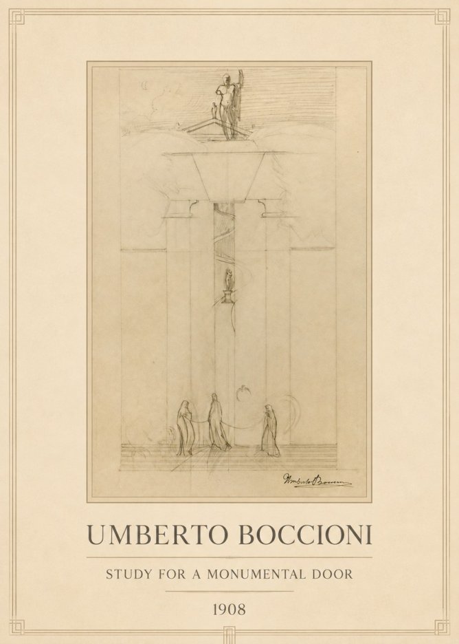 Umberto Boccioni Study for a Monumental Gate No4 - Poster