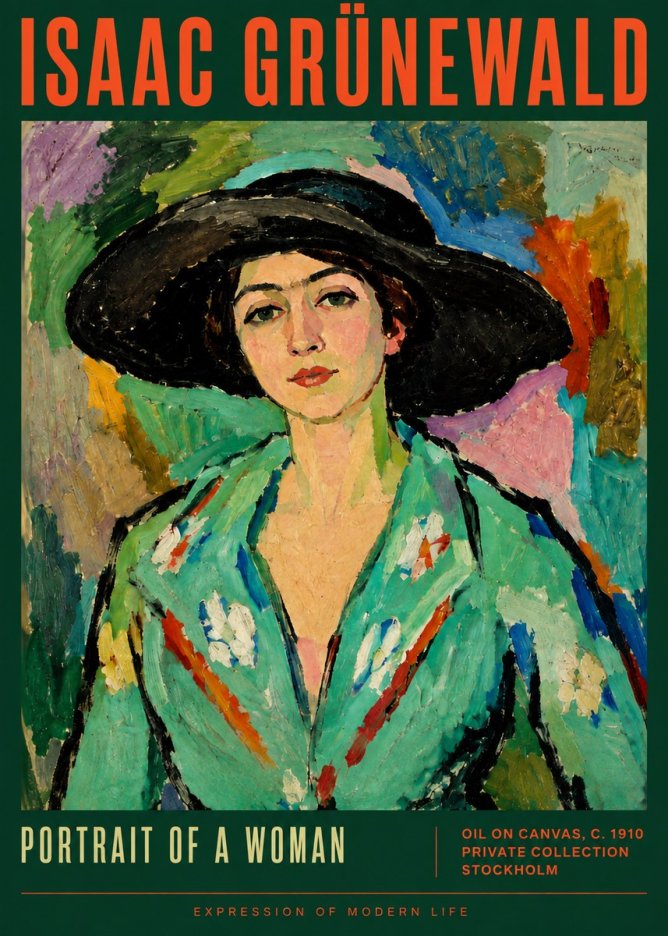 Isaac Grünewald Portrait of a Woman No4 - Poster
