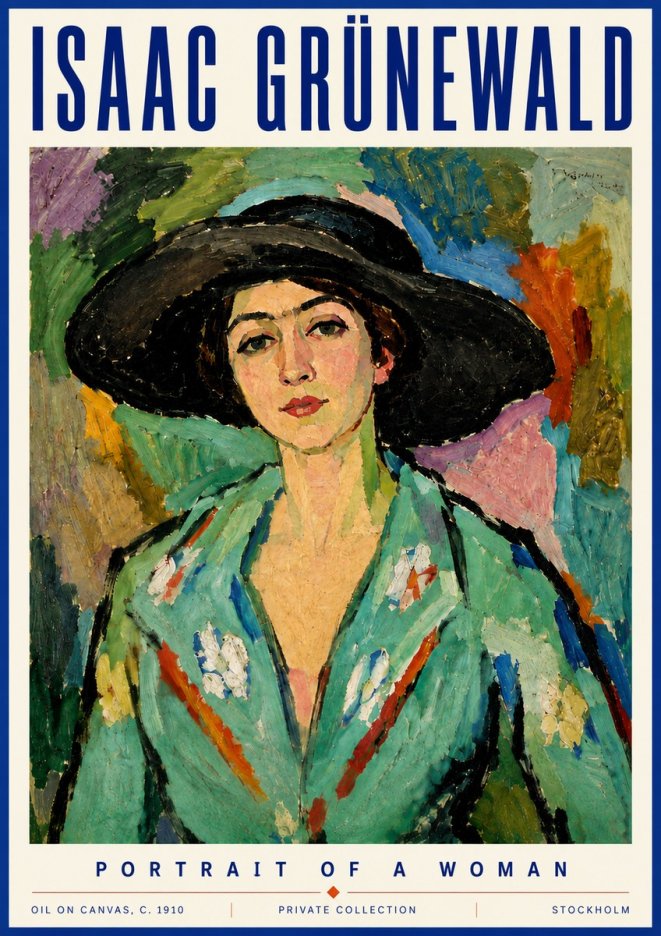 Isaac Grünewald Portrait of a Woman No5 - Poster