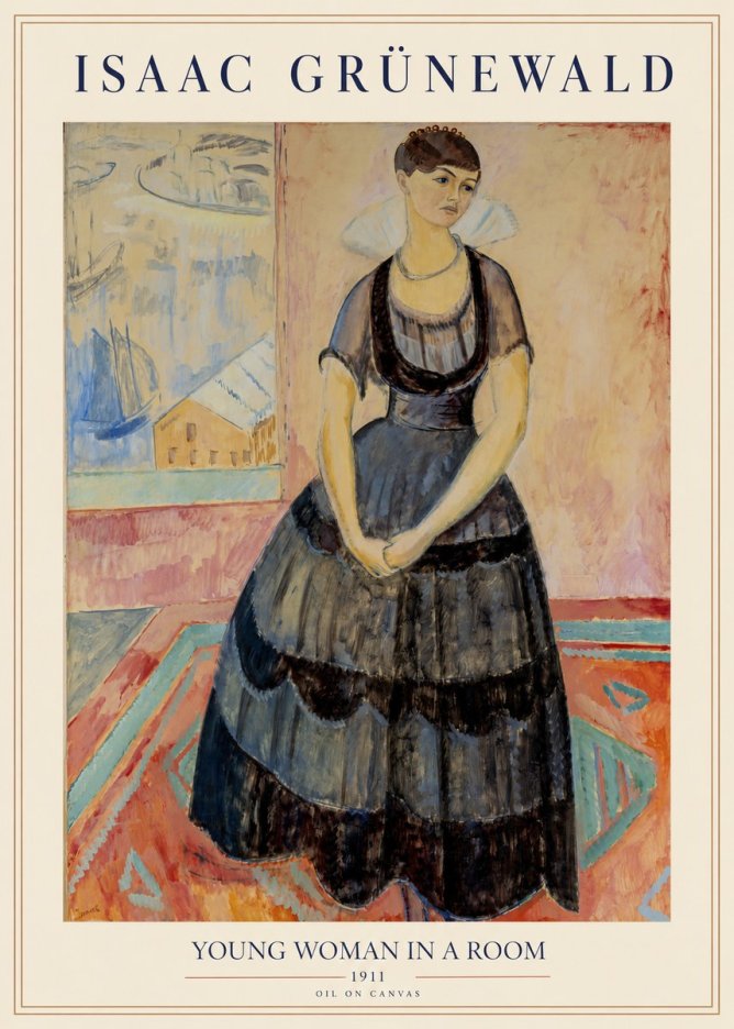 Isaac Grünewald Young Woman in a Room No1 - Poster