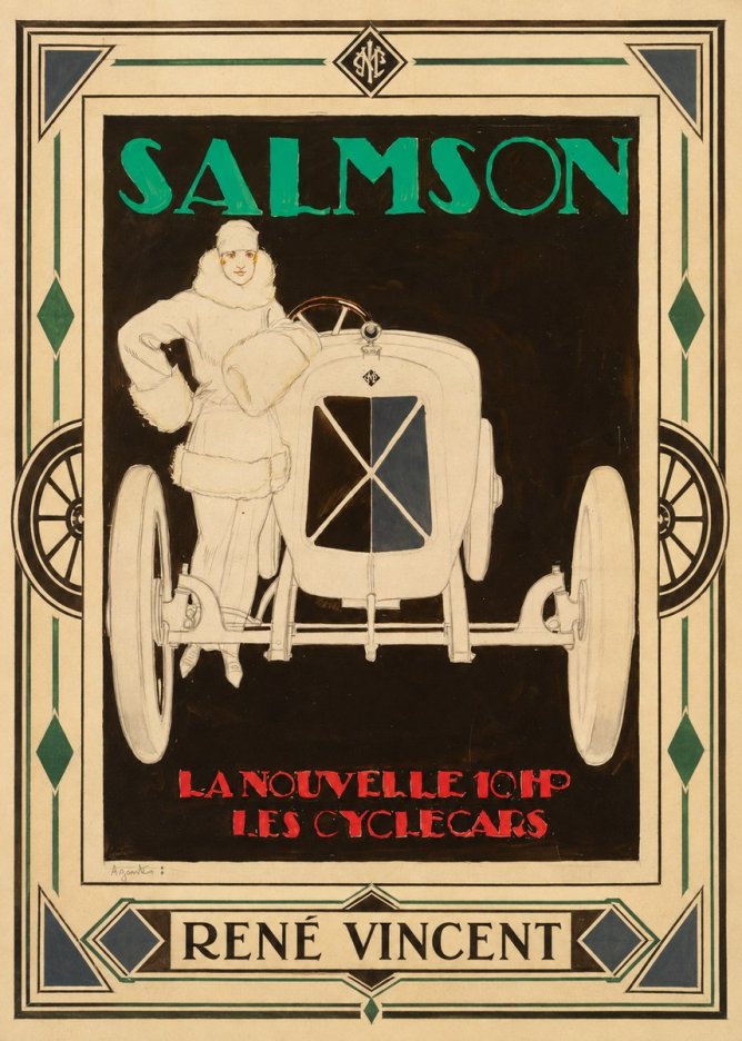 René Vincent Salmson La Nouvelle 10Hp Les Cyclecars No1 - Poster