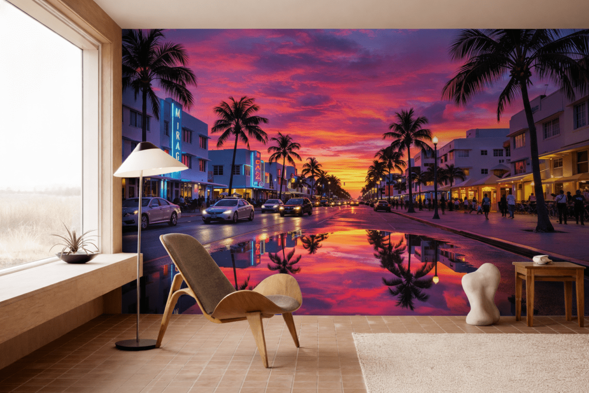 Neon Bay Reflection
