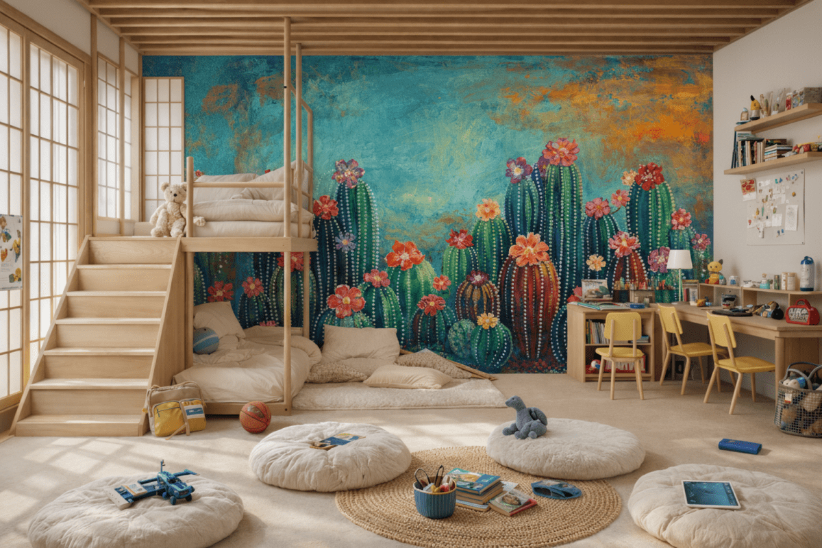 Blooming Cactus Field