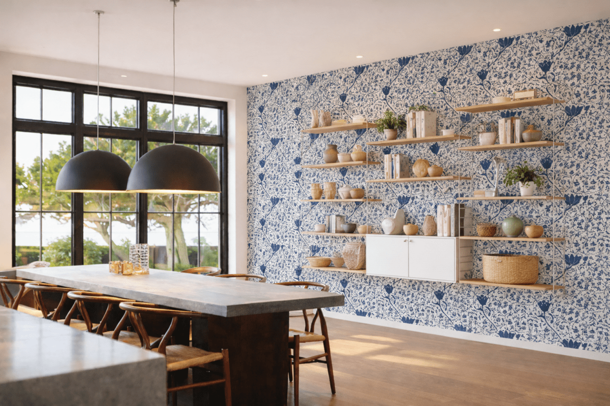 William Morris Navy Blooms