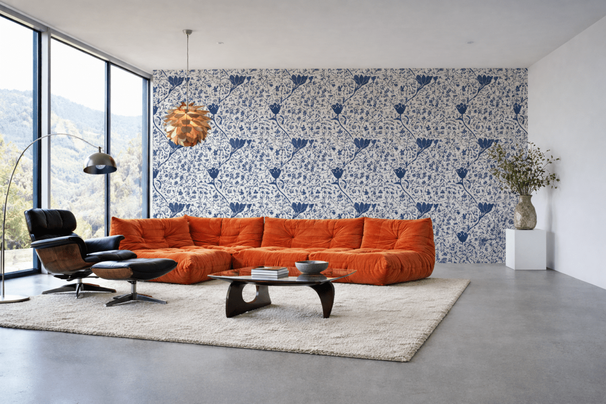 William Morris Navy Blooms