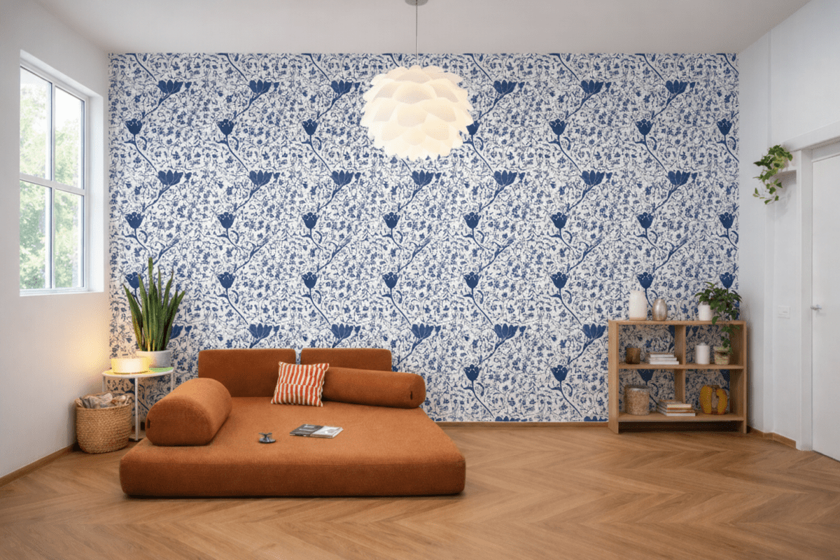 William Morris Navy Blooms
