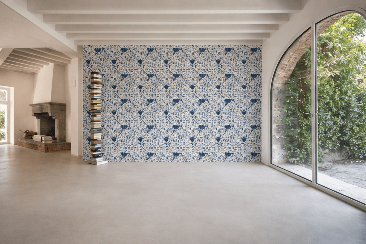 William Morris Navy Blooms