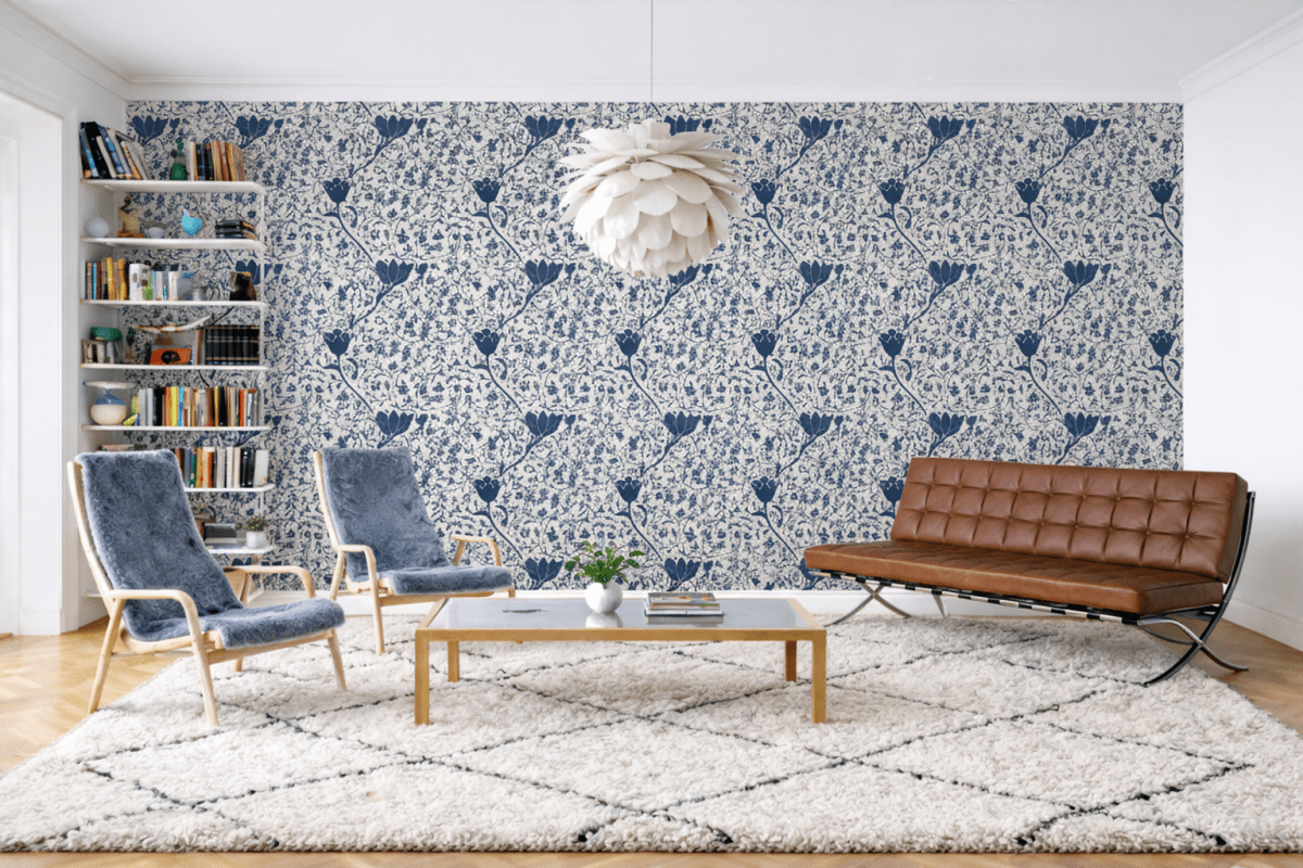 William Morris Navy Blooms