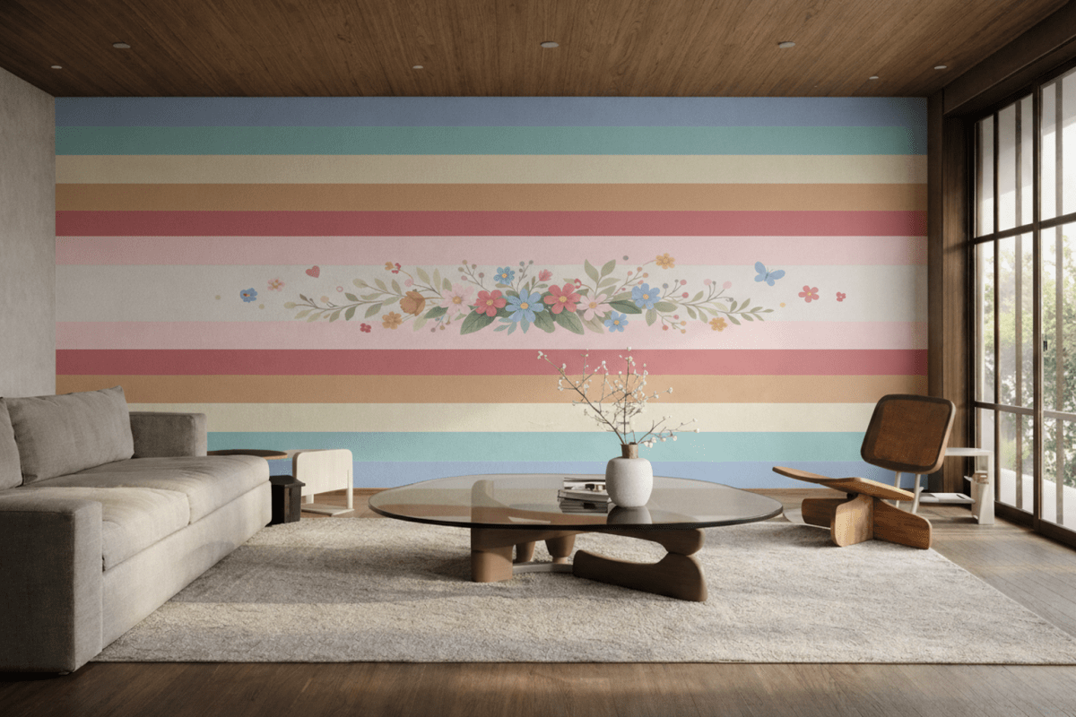 Floral Stripe Canvas