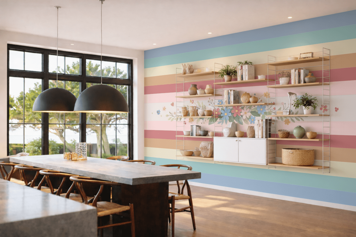 Floral Stripe Canvas