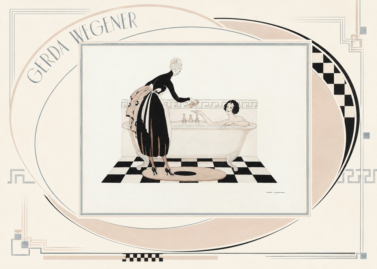 Gerda Wegener Woman in Bathtub No3 - Poster