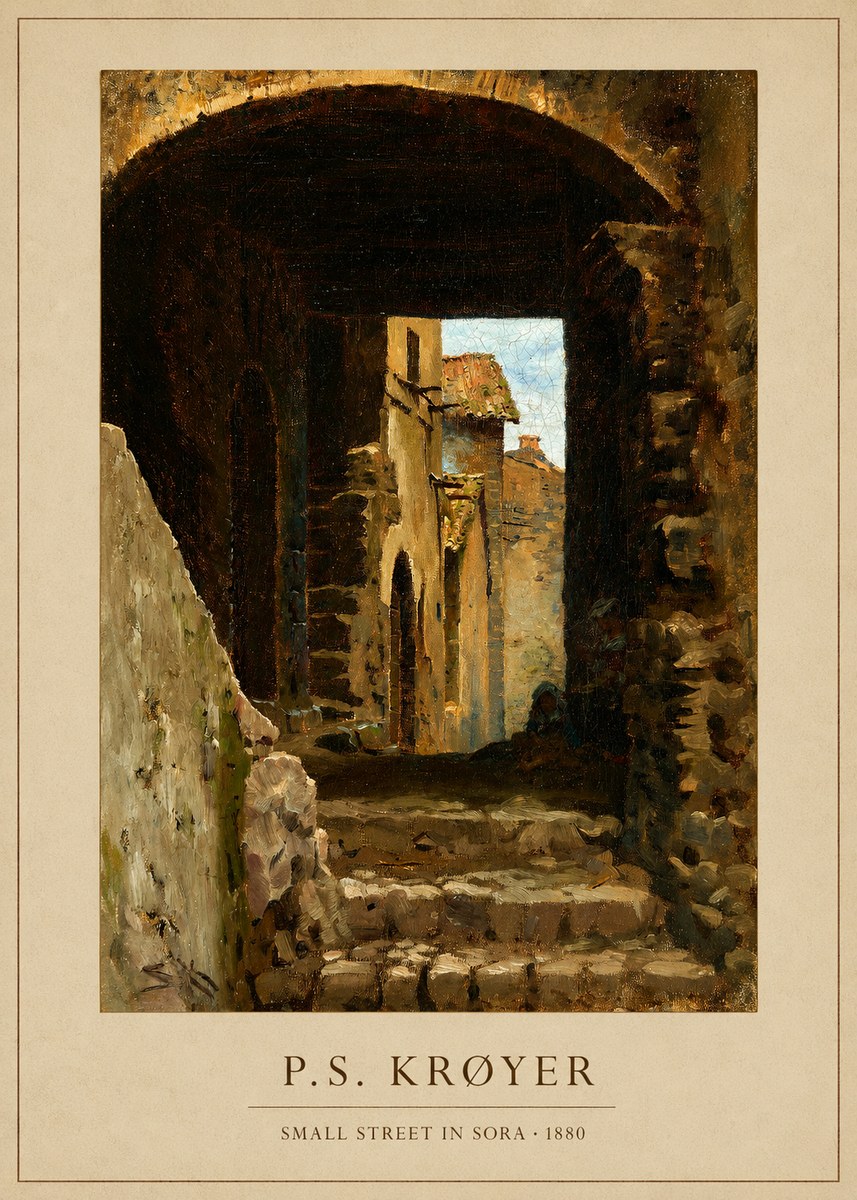 P.S. Krøyer Archway in an Italian Street No3 - Poster