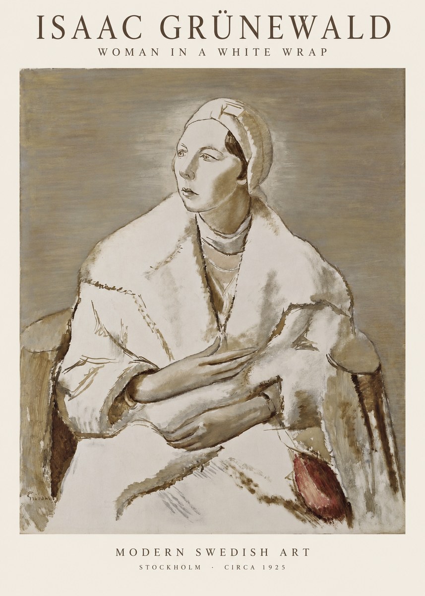 Isaac Grünewald Woman in a White Wrap No1 - Poster