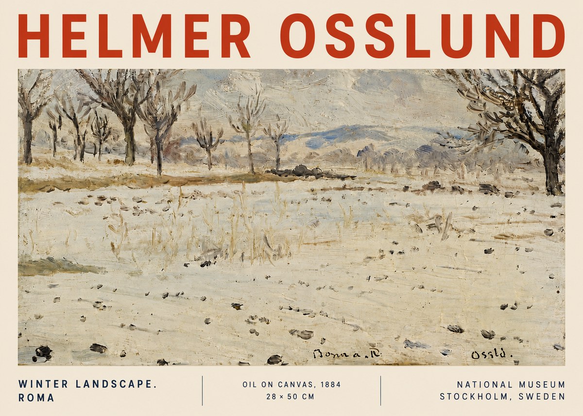 Helmer Osslund Winter Landscape. Roma No4 - Poster