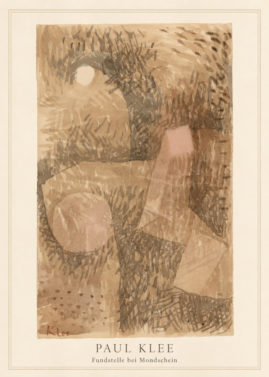 Paul Klee Fundstelle Bei Mondschein No3 - Poster