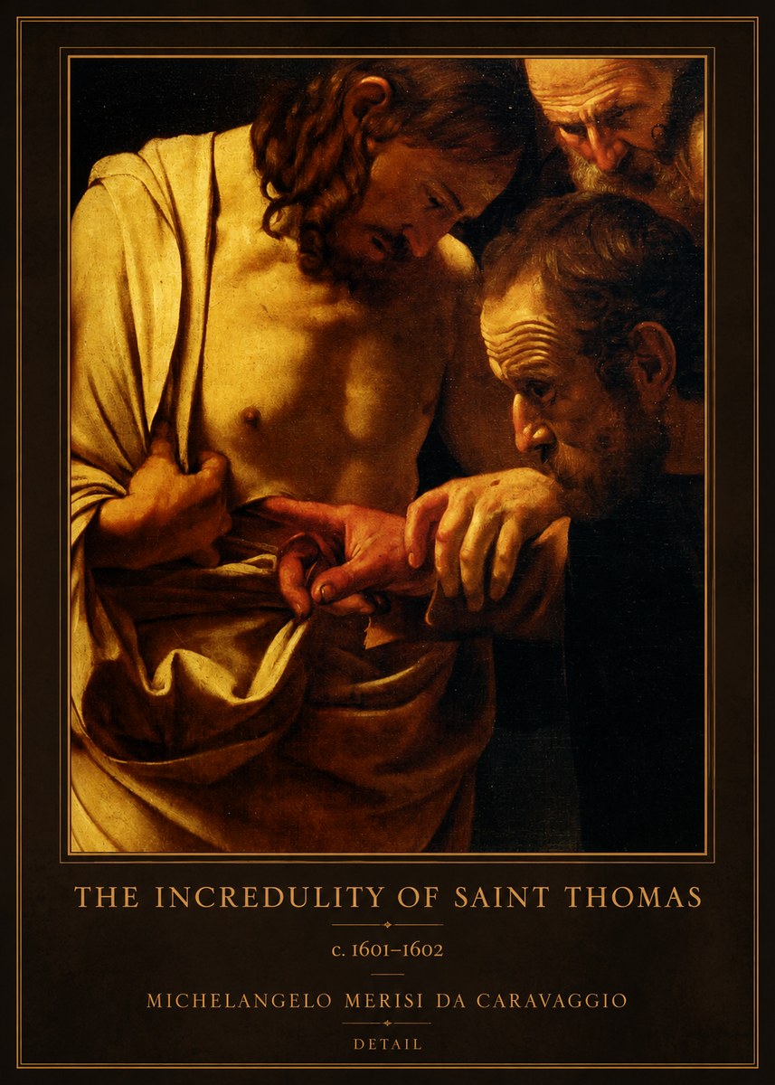 Michelangelo Merisi da Caravaggio The Incredulity of Saint Thomas I No1 - Poster