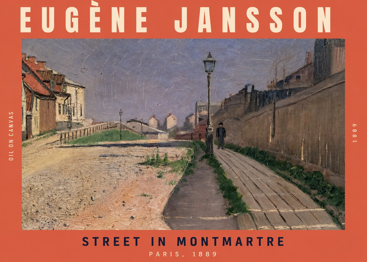 Eugène Jansson Street in Montmartre, 1889 No2 - Poster