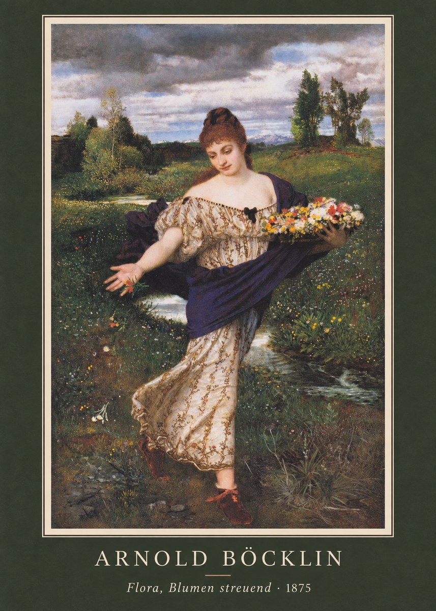 Arnold Böcklin Flora, Blumen Streuend I No3 - Poster