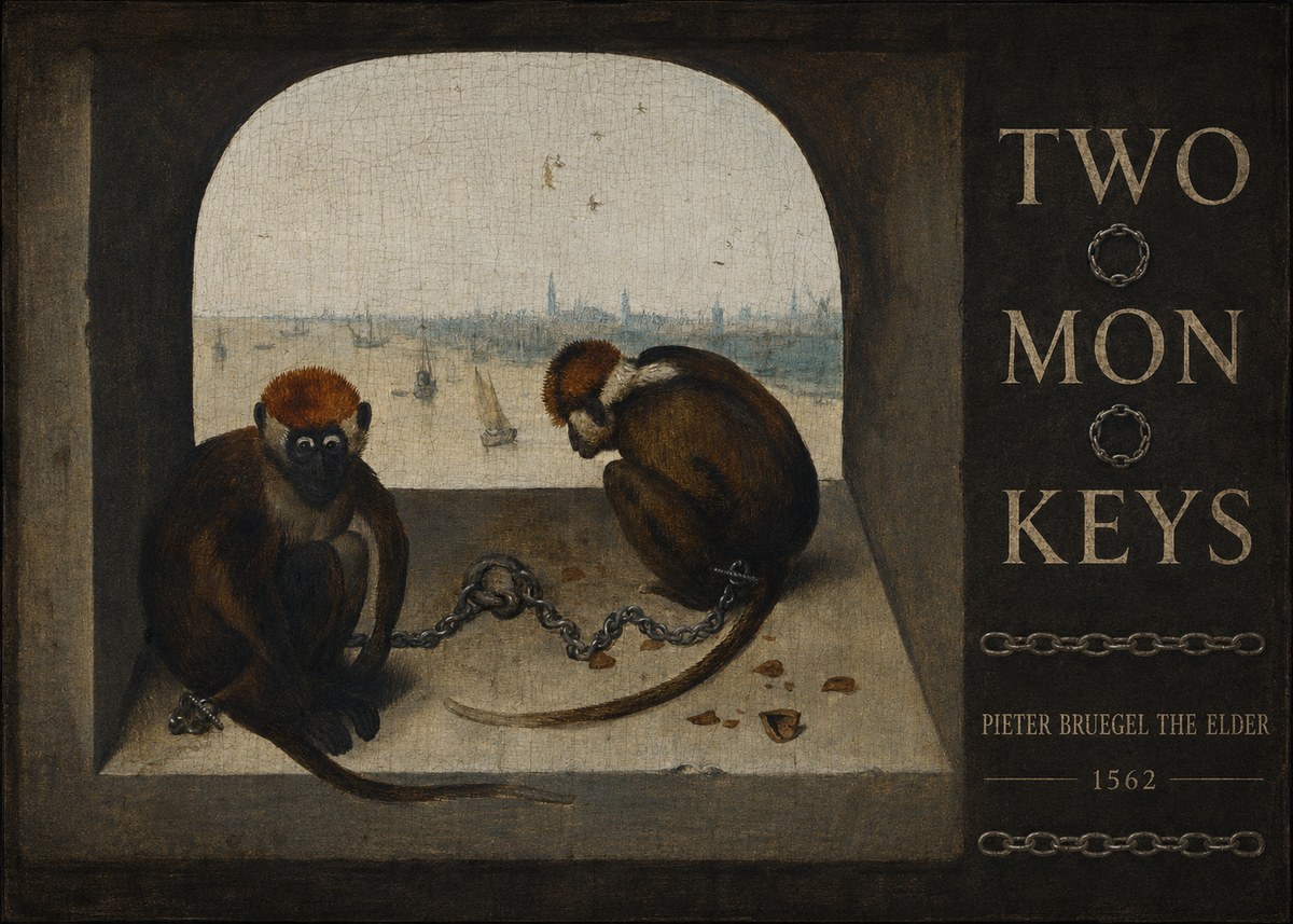 Pieter Bruegel Two Monkeys I No5 - Poster