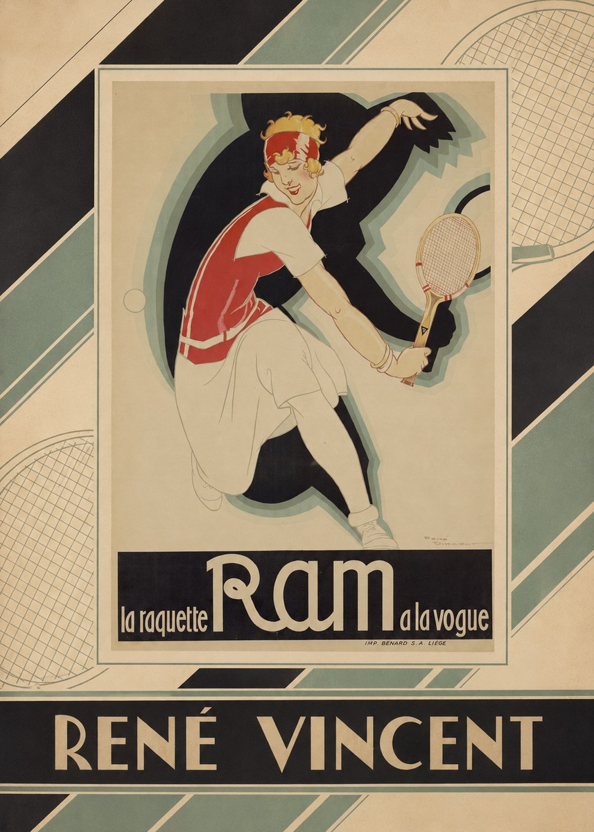 René Vincent Ram La Raquette À La Vogue No3 - Poster