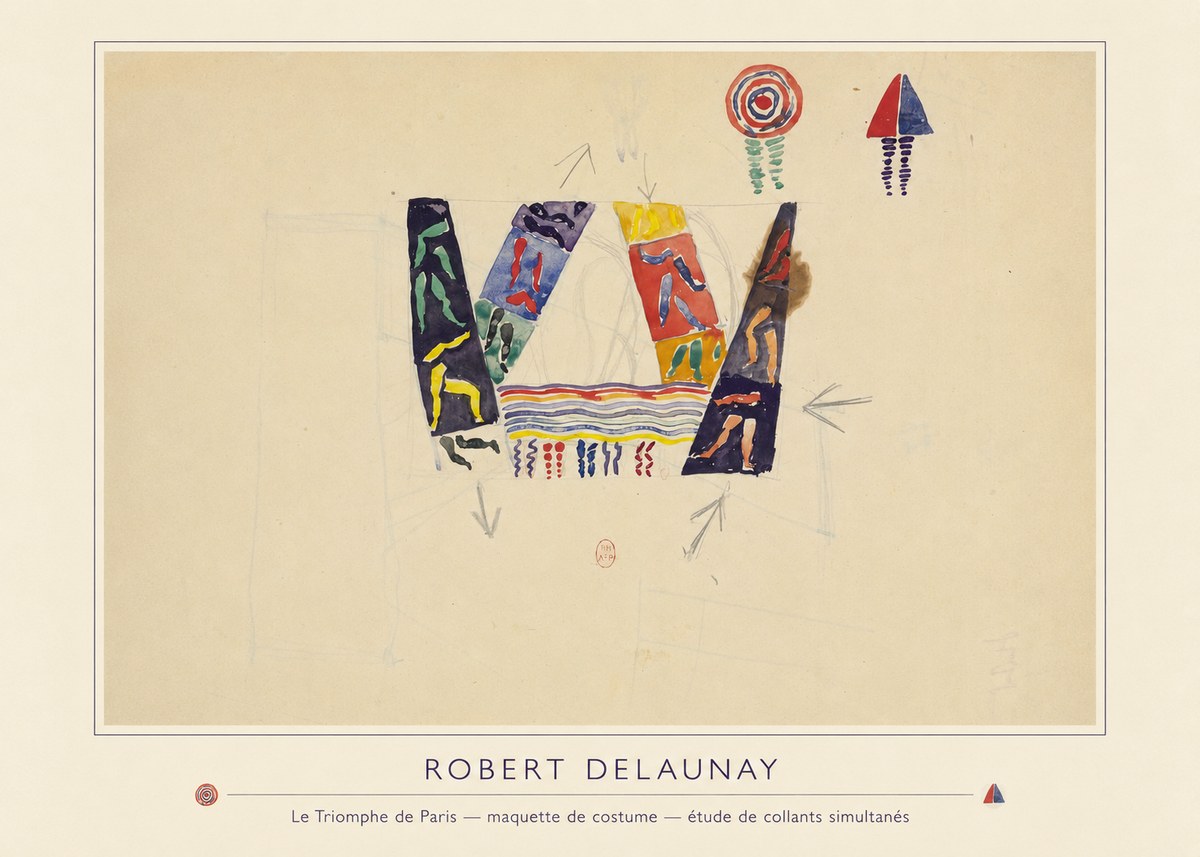 Robert Delaunay Le Triomphe De Paris — Maquette De Costume — Étude De Collants Simultanés No4 - Poster