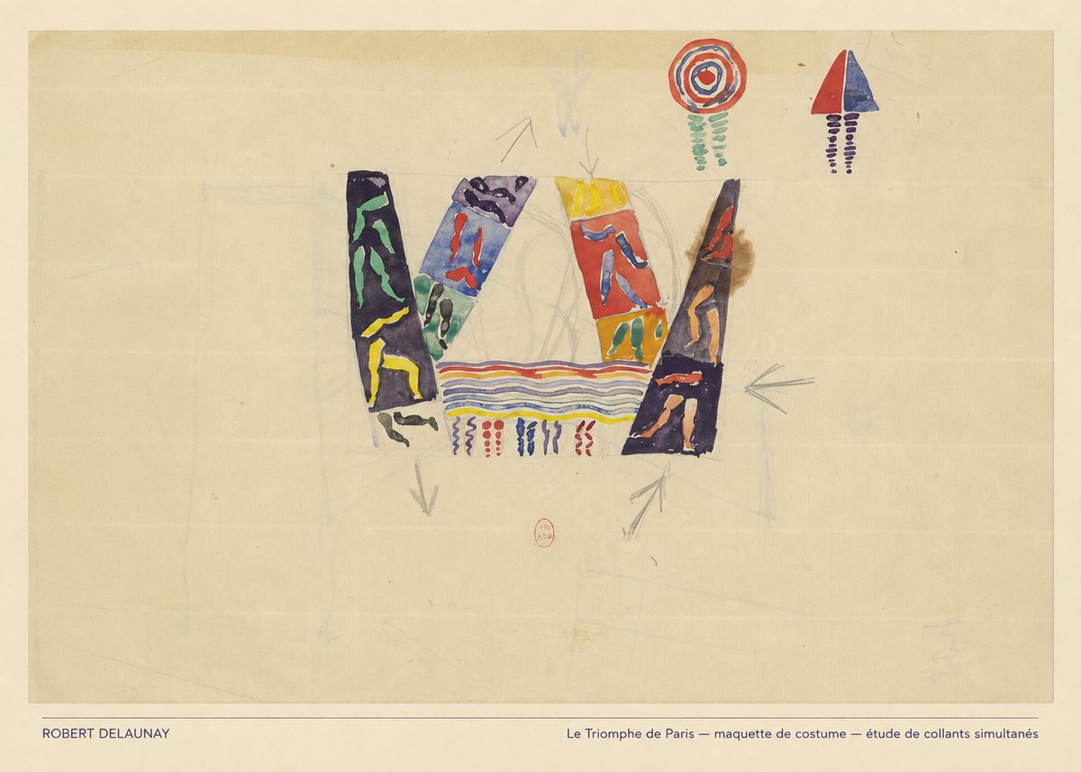 Robert Delaunay Le Triomphe De Paris — Maquette De Costume — Étude De Collants Simultanés No5 - Poster