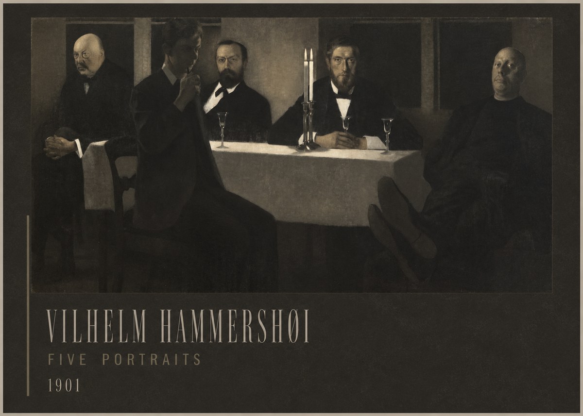 Vilhelm Hammershøi Five Portraits I No2 - Poster
