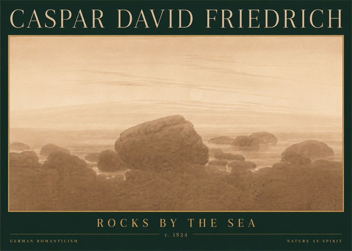Caspar David Friedrich Rocks by the Sea No6 - Poster