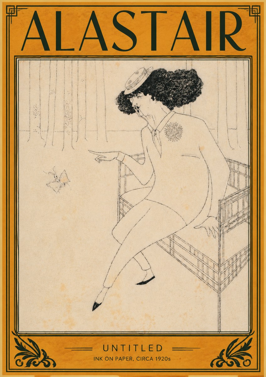 Alastair Lady with Butterfly No4 - Poster