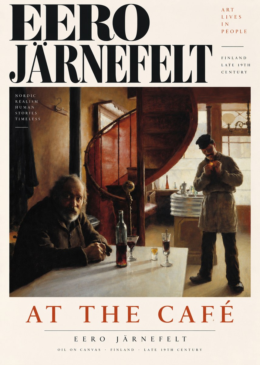 Eero Järnefelt Interior with Two Men No4 - Poster