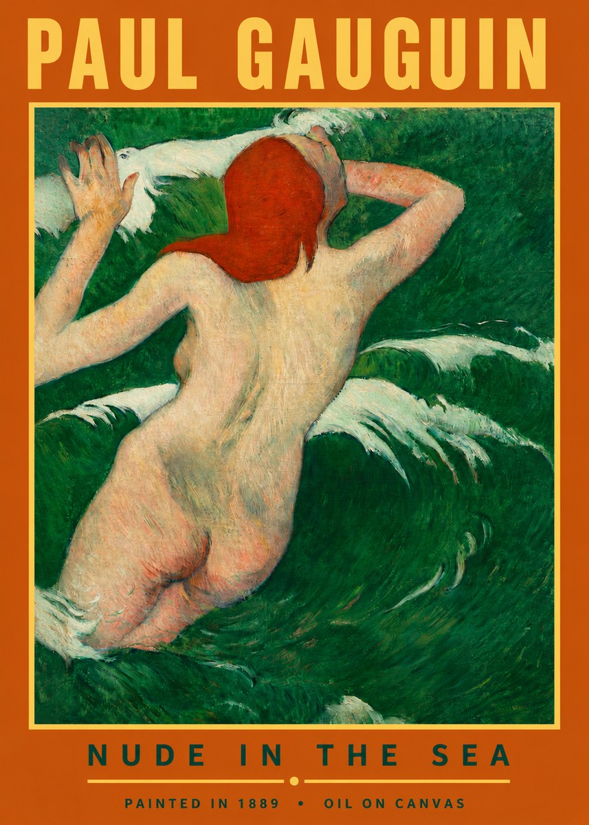 Paul Gauguin Nude in the Sea No3 - Poster
