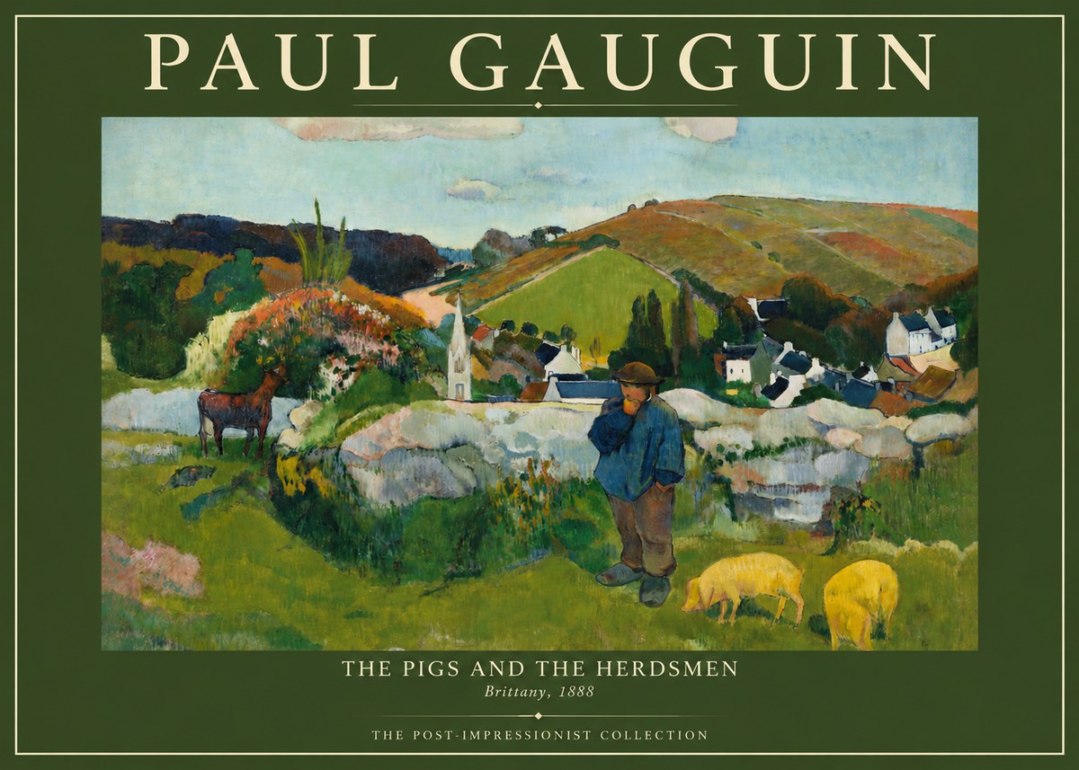Paul Gauguin The Pigs and the Herdsmen No4 - Poster