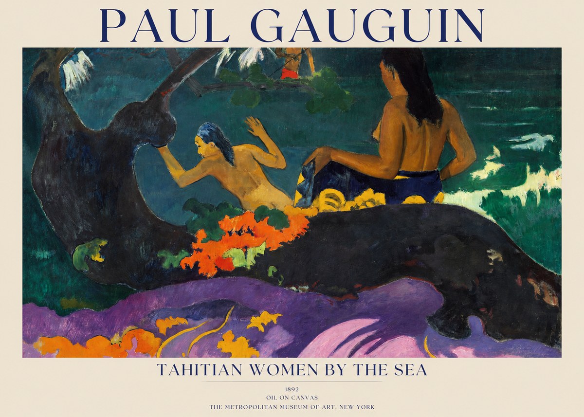 Paul Gauguin Tahitian Women by the Sea No1 - Poster